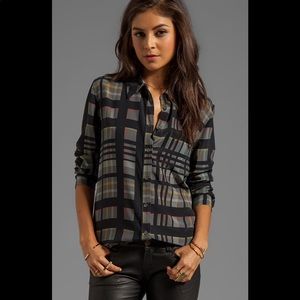 Equipment Infinite Plaid Printed Reese Blouse